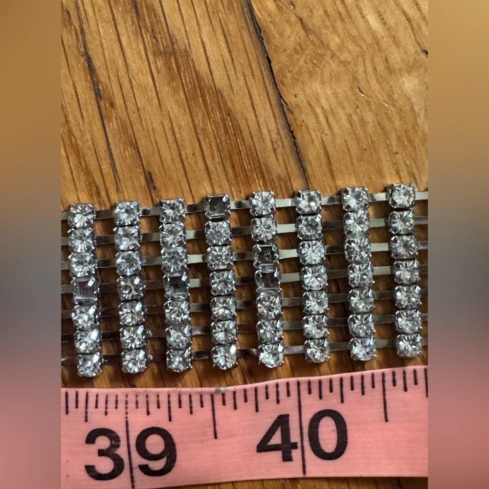 Y2K Silver Rhinestone Belt Sz XL - Picture 8 of 9
